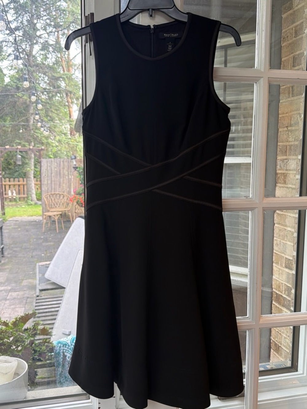 White House Black Market Black Sleeveless Fit-and-Flare Dress